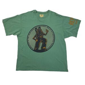 Replay Basic T Shirt Mens L Large Green Sanforized Cotton Union Made In USA Tee